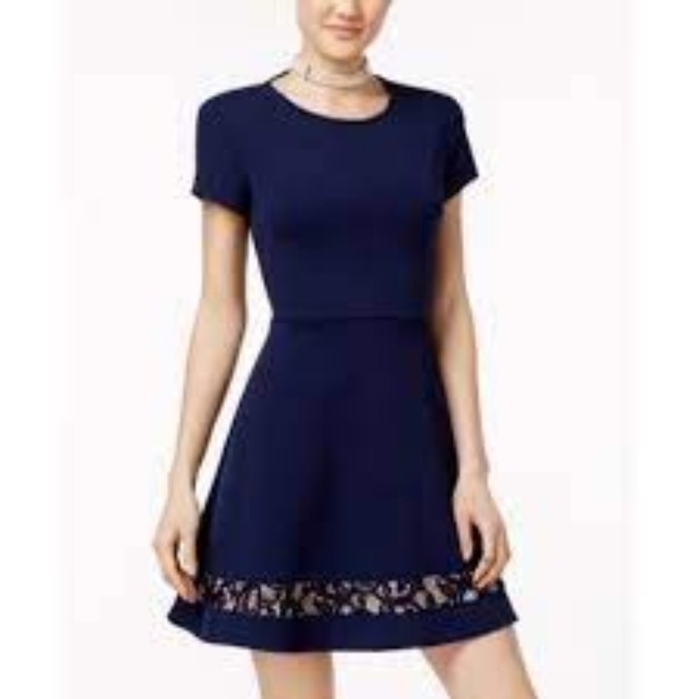 B Darlin Juniors' Lace-Trim Fit & Flare Dress New With Tags Size 3/4